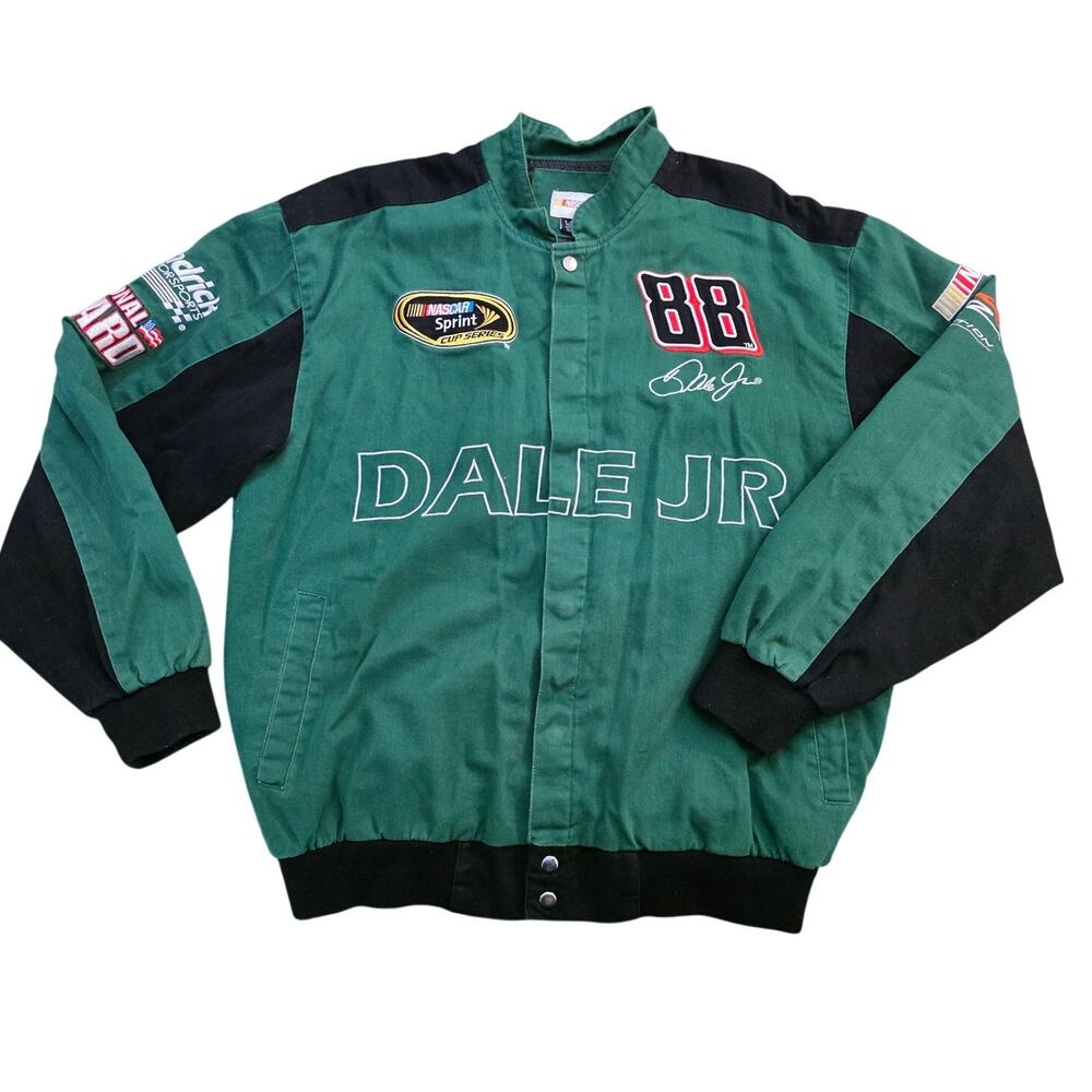 Dale Earnhart Jr #88 National Guard Hendrick NASCAR Racing Jacket Green Mens L